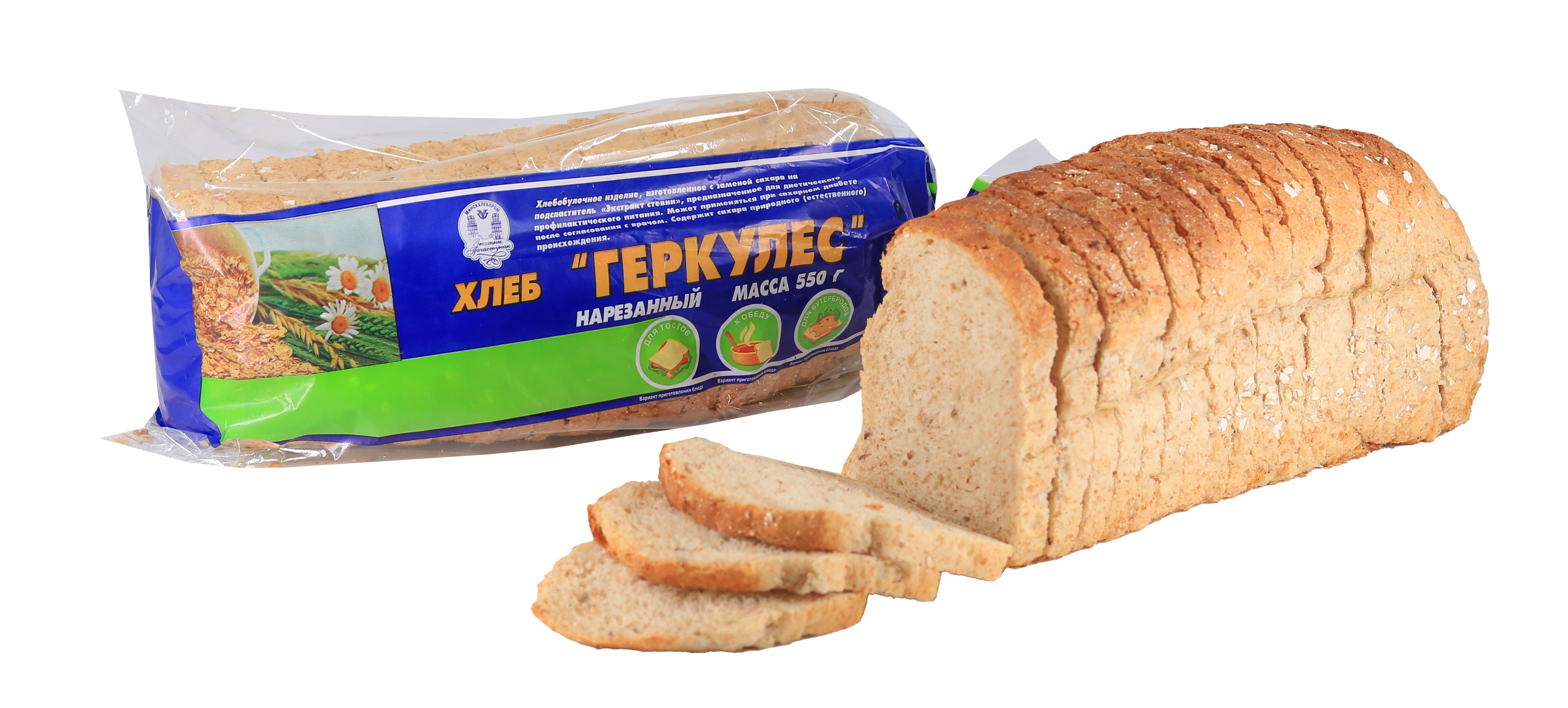 Хлеб "Геркулес" (формовой), 0.55 нарПАК Хлеб "Геркулес" (формовой), 0.55 нарПАК